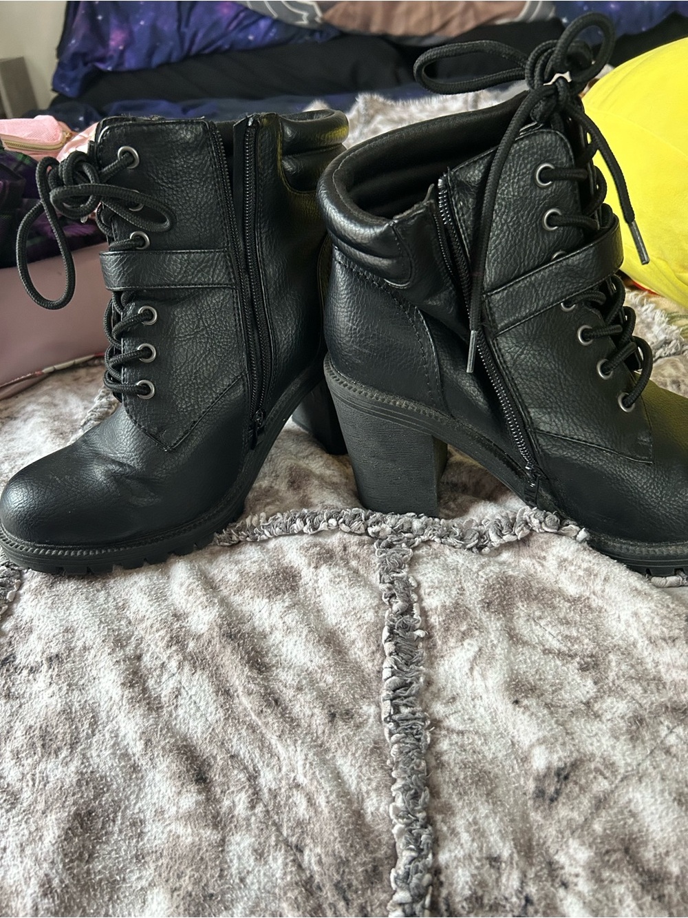 Torrid Black Lace-Up Heeled Ankle Boots - Women